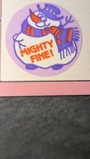 Vintage Trend Scratch N Sniff Sticker Snowman Mighty Fine Marshmallow Matte
