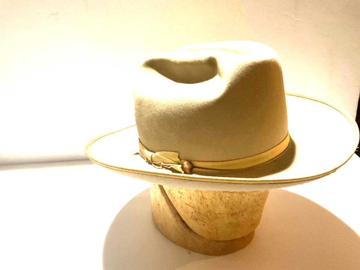 帽子 vintage STETSON OPEN ROAD 3XBEAVER 7 1/4 Vintage Stetson 3X Beaver Cowboy Hat Brown Long Oval 7 1/4