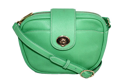 TALBOTS Soft Pebbled Leather Crossbody Bag Green St. Patricks Day!