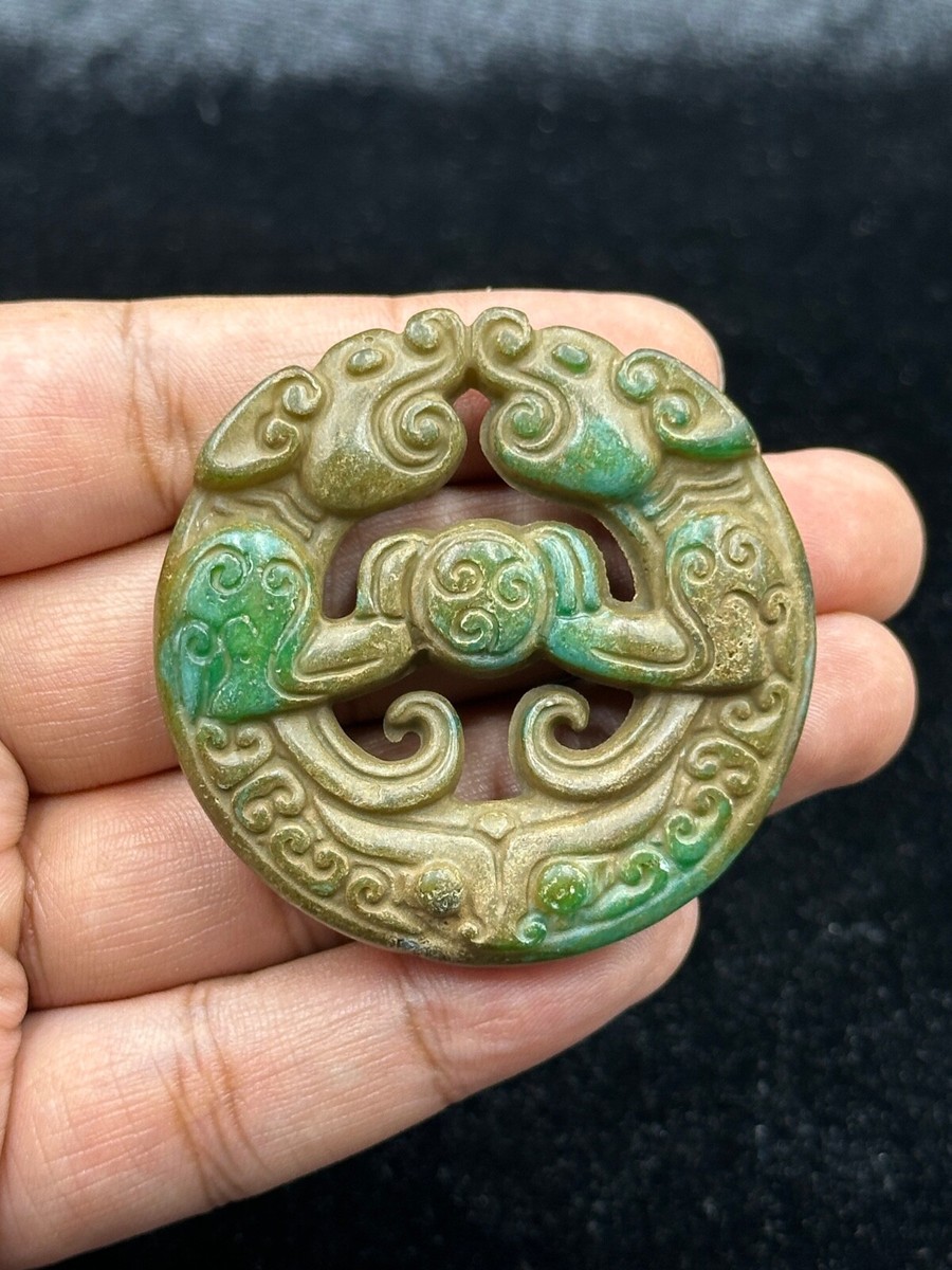 Ancient Central Asia Old Jade Stone Animal Carving Figure Unique