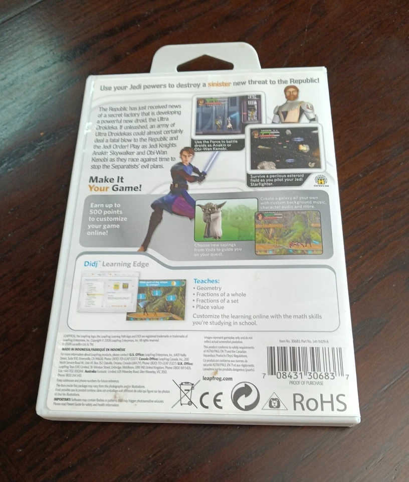 LeapFrog Didj Juegos Star Wars The Clone Wars Edades 6-10 Usado Envío Rápido Juego Foto 2 de 4