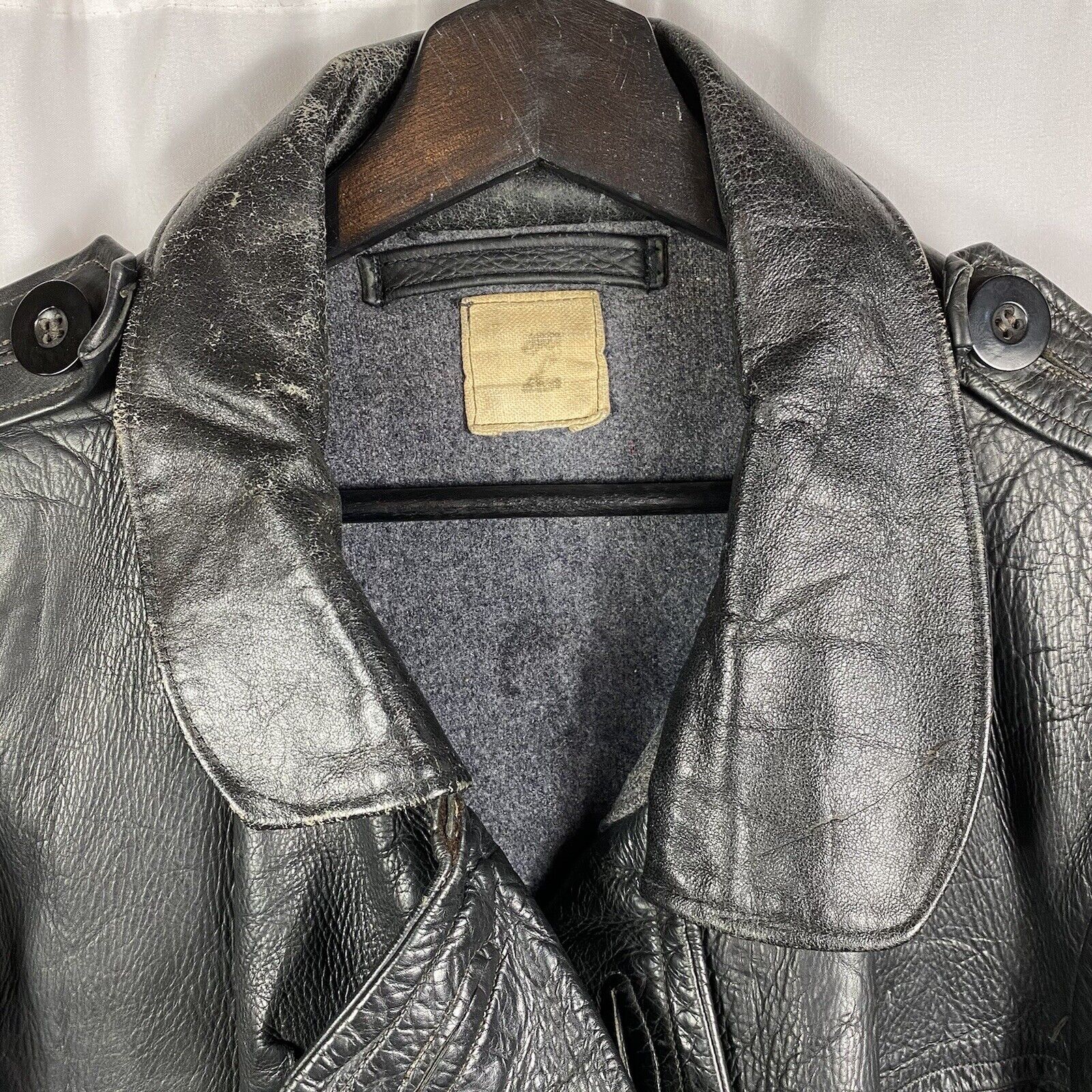 Swedish 1950s Army Tanker Armor Leather Jacket Heavy Quality Rare