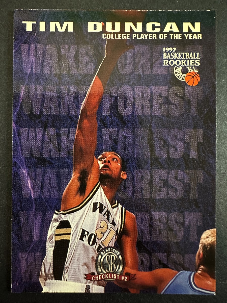 Tim Duncan 1997 Score Board Rookies All-Americans Basketball Wake