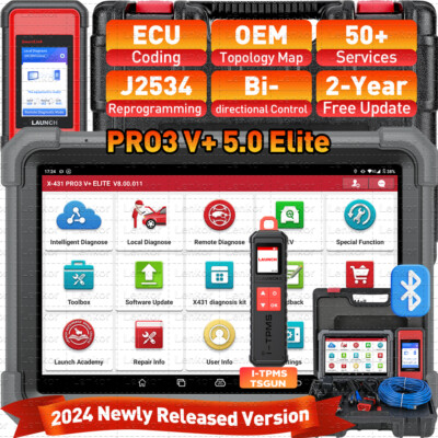 2024 LAUNCH X431 PRO3S V+ ELITE Pro 5 Diagnostic Tool J2534 Programming Coding