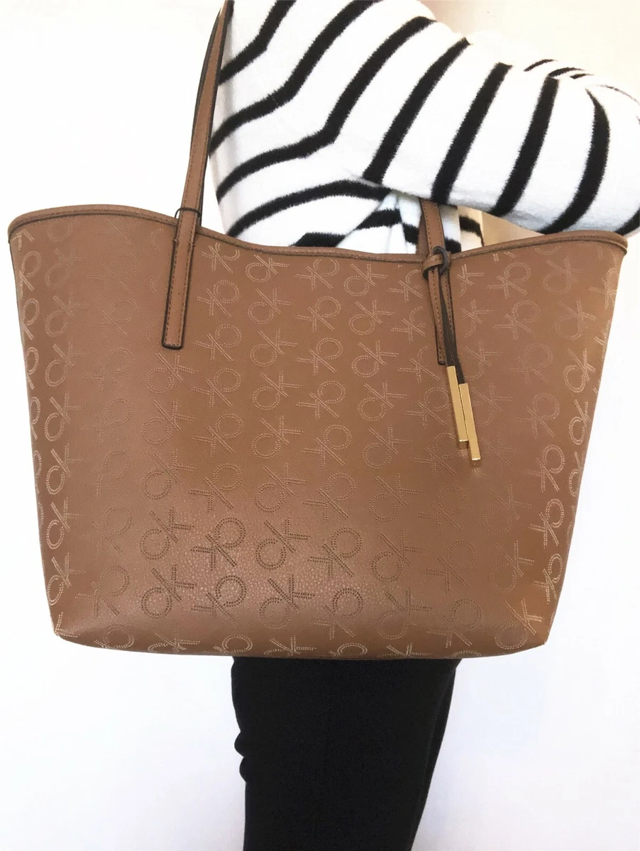 NWT Calvin Klein Womens Rachel Reversible large Tote Shoulder Bag Logo H0AAWXU1