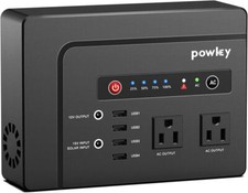 Powkey Portable Power Station 200W, 146Wh Solar Generator 200W/146Wh