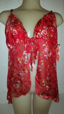 Sexy set, baby dolls. Lingerie, Red Donna Size XL Matching Thong NEW