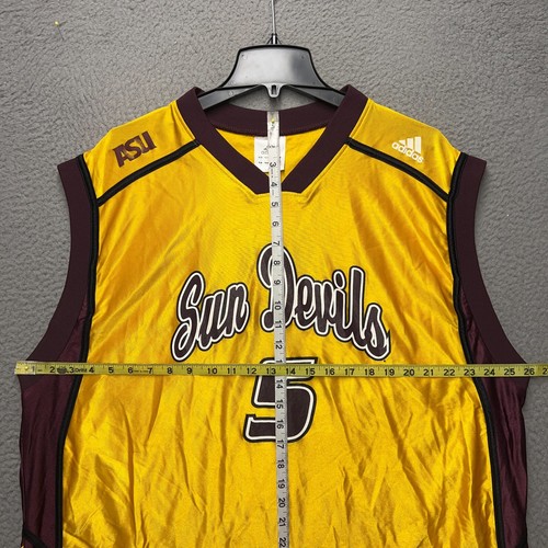 ASU Sun Devils Basketball Jersey Mens XL Yellow Red Adidas Pullover NCAA ASU - Picture 2 of 11