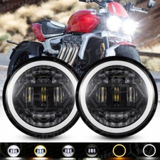 5.75" LED Motorcycle Headlight Halo DRL For Triumph Speed Triple 955 1050 2PCS