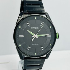 Citizen Men's Eco-Drive Black/Green Stainless Steel 42mm Watch BM6985-55E
