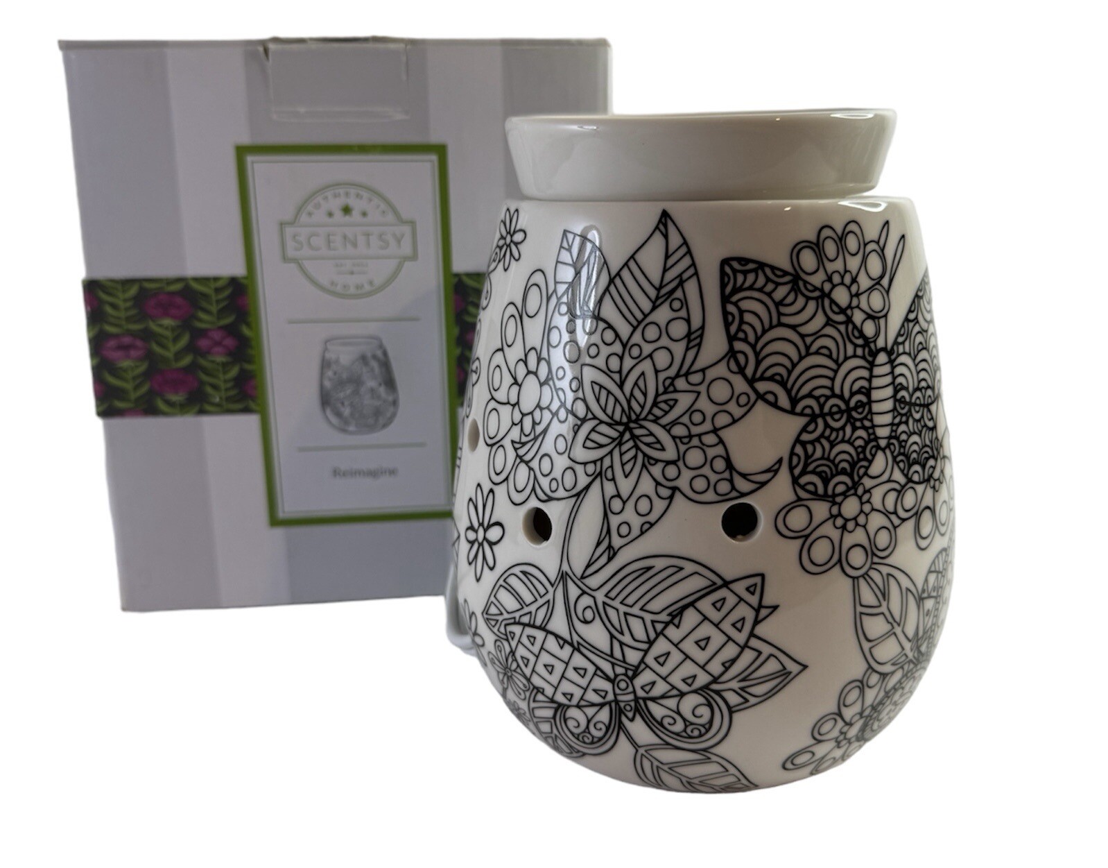 Scentsy Medium Size Retired Reimagine Warmer New In Box W New Light