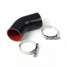 1.5" 1 1/2" 38 mm ID 45 Degree Silicone Coupler Hose Pipe Black Red + T-Clamp