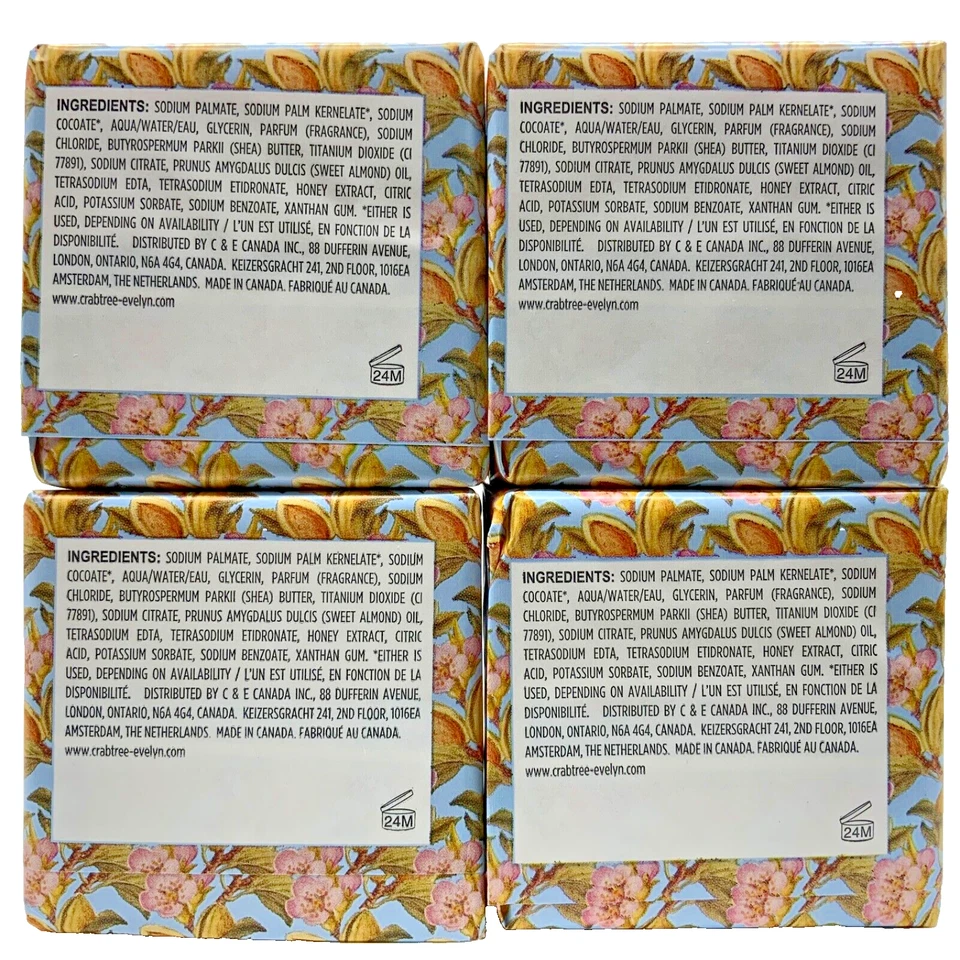 4x Crabtree & Evelyn Almond and Honey Bar Soap Triple Milled - Image 2 of 4