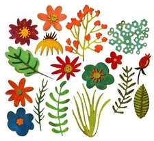 New, Retired Sizzix Thinlits Funky Floral #1 #662700 17pc Retail $22.99 T. Holtz