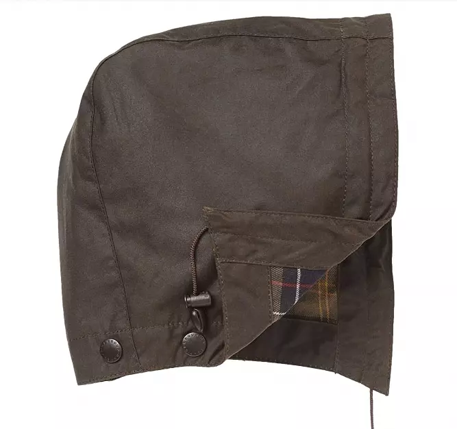 BARBOUR WAXED COTTON HOOD in Olive for Barbour Wax Jackets British