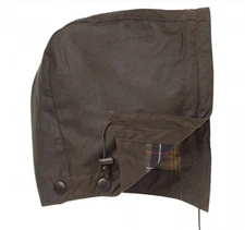 BARBOUR WAXED COTTON HOOD in Olive for Barbour Wax Jackets British Classic