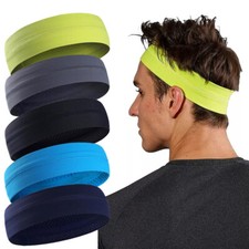 Sport Headband for Men Women Head Sweatband Thin Hair Band Gym Stretch Hair Wrap