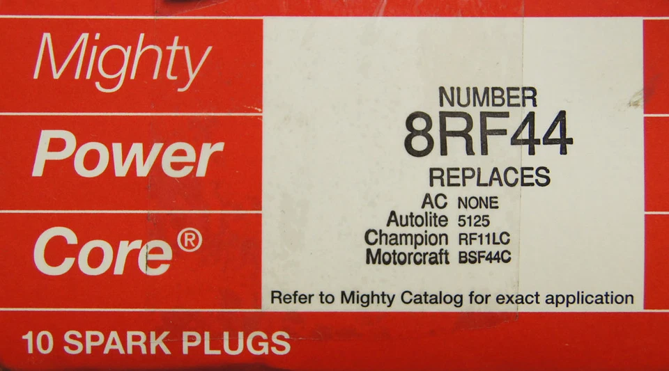 Paquete de 10 bujías Mighty Spark Plugs #8RF44 Power Core Nuevo de Lote Antiguo Foto 4 de 4