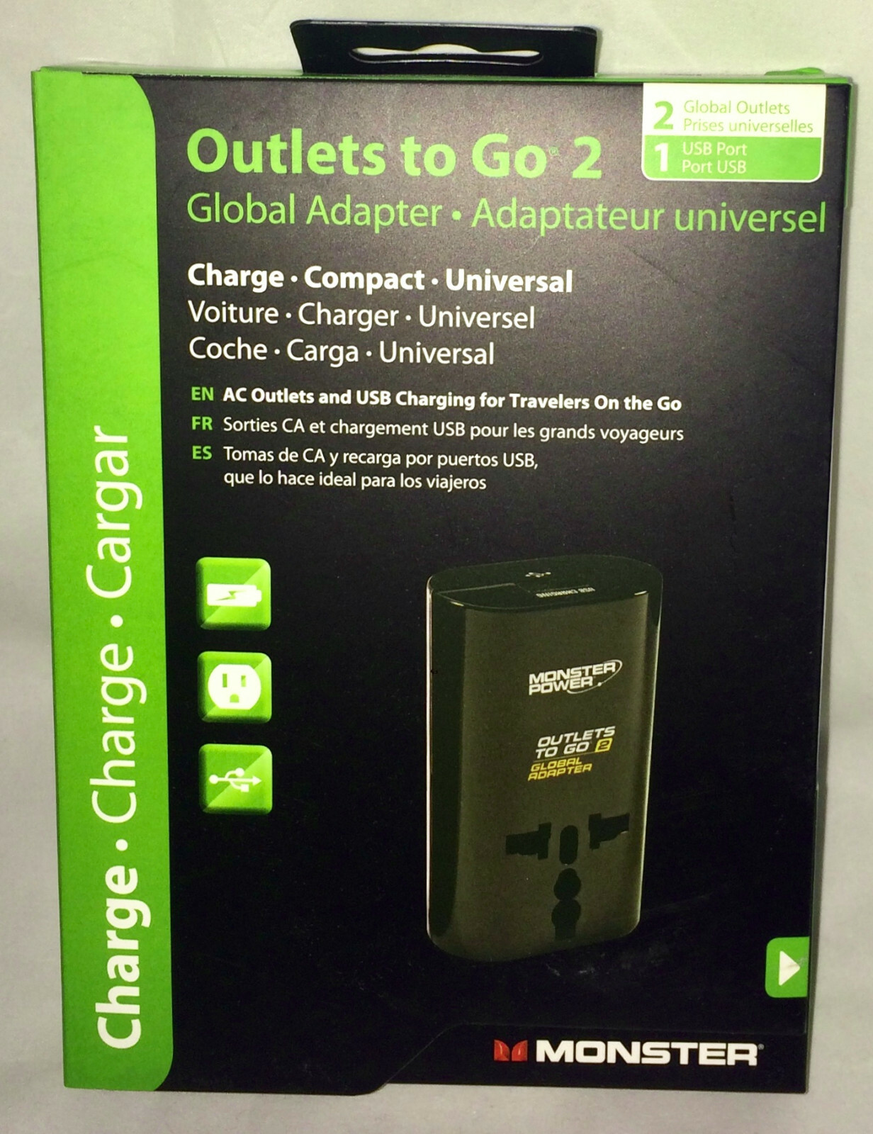 Monster Power Outlets to Go 2 Global International Adapter Otg200 & USB ...