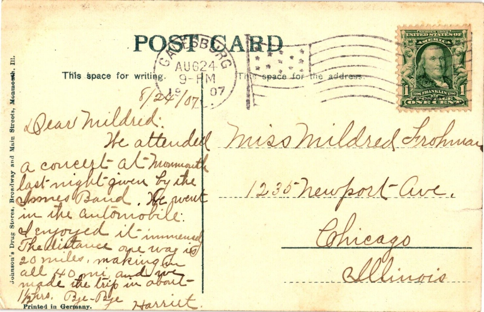 Cedar Creek Monmouth Illinois Divided Postcard 1907 eBay