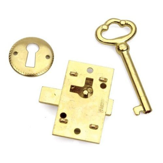 Brass Plated NonMortise Lock, Small Box Hardware eBay