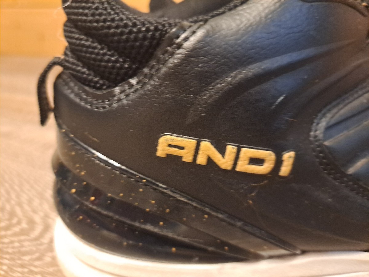 AND1 Men's Capital 4.0 Basketball Shoe SZ 11 Gold and Black