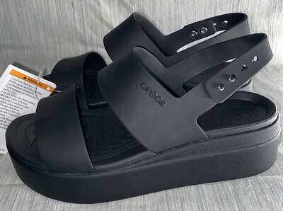 スローロリス Crocs Brooklyn Low Wedge Black Sandals 206453 060 Size 7 | eBay