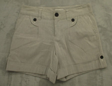 Calvin Klein Chino Shorts Women's 2 White Gray Stripe Stretch Mid-Rise