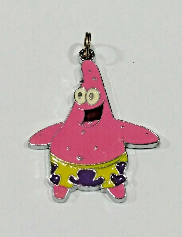Pendentif bijoux argenté Patrick bob l'éponge émail - Pendant Necklace 3.5cm - Photo 1/1