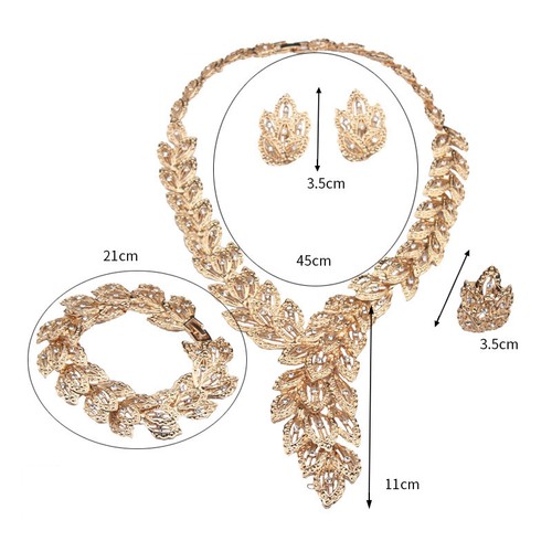 Crystal Jewelry Set Statement Necklace Earring Choker Bibs Women Bridal Wedding - Picture 104 of 174