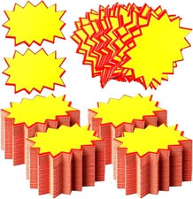 ⭐TOP PICK!⭐100/PACK BORDER BURST SALE SIGNS RETAIL STORE PRICE TAGS (400+ SOLD!)