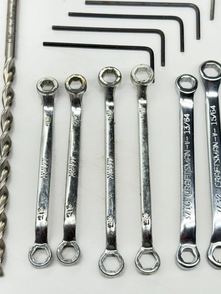 Vintage MARX RC TOOLS Wrench LOT 3/16 7/32 1/4 5/16 Allen Drill Chrome Tone READ - Image 3 of 4