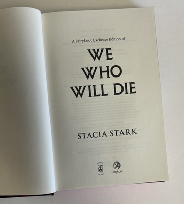 FAIRYLOOT We Who Will Die by Stacia Stark December 2025 Romantasy