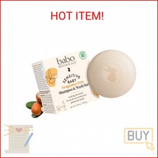 Babo Botanicals Sensitive Baby Fragrance-Free 2-in-1 Shampoo  Wash Bar - Shea B