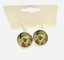 Grinch Inspired Candy Cane Christmas Leverback Holiday Earrings  Stainless Steel