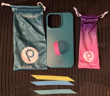 Loopy Cases iPhone 14 Pro Max + 3 Unused Loops Right Handed Teal Matte Edition