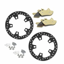 Enforcer 11.5" Front Brake Rotors Pads Bolt for Harley Road Glide King 2000-2007