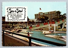 Vintage Sun-n-Sand Motor Hotel Biloxi Mississippi Photochrome Postcard