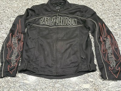 Harley Davidson Riding Gear Mesh Jacket with Flames Mens Medium