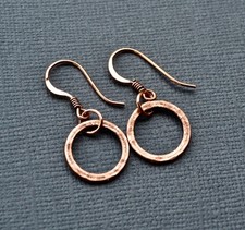 1 Pair Pure Copper Healing Spiral Hook Earrings, Jewelry Spiritual Kriya
