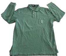 Ralph Lauren Men's Shirt Shield On Pocket XL Cotton Golf Polo Green Long Sleeve