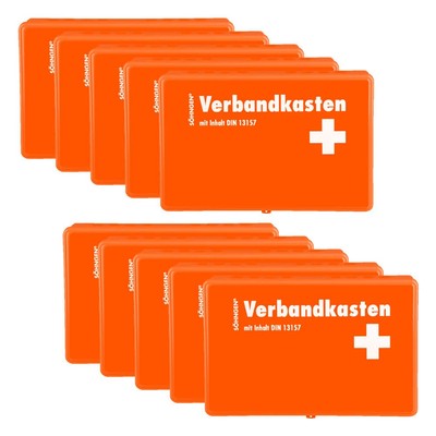 BIGPACK 10 x SÖHNGEN Verbandkasten Kiel, orange, DIN 13157