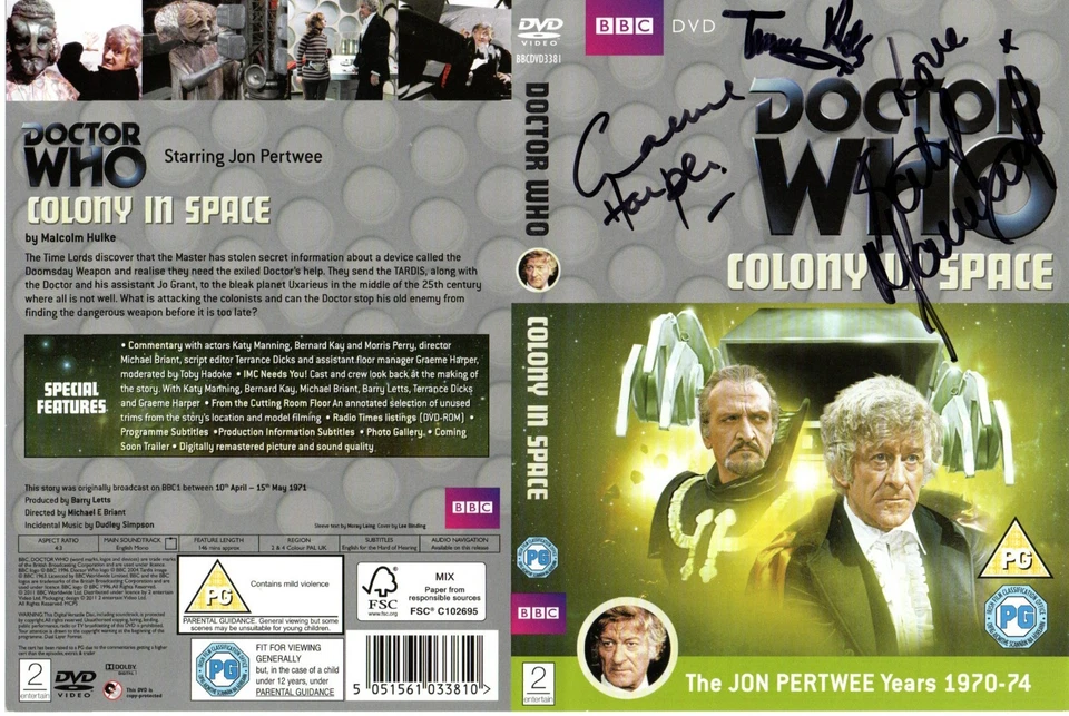 Doctor Who Colony in Space DVD Cover Double Signed Autographed by Katy Manning & - Image 1 of 1