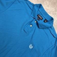 Chaps Polo Shirt Mens Size Large Light Blue Collared Short Sleeve Custom Fit