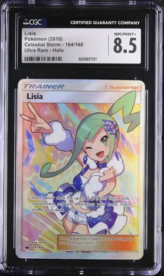 CGC 8.5 NM MINT Lisia 164/168 Sun Moon Celestial Storm Pokemon Full Art  Trainer