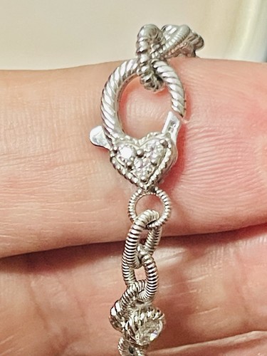 Judith Ripka 925 Sterling Silver CZ Crystal Chain Bracelet 6 “ - Picture 5 of 7