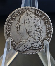 Rare 1757 Silver  Sixpence – George II early milled . VFine Grade Condition Coin