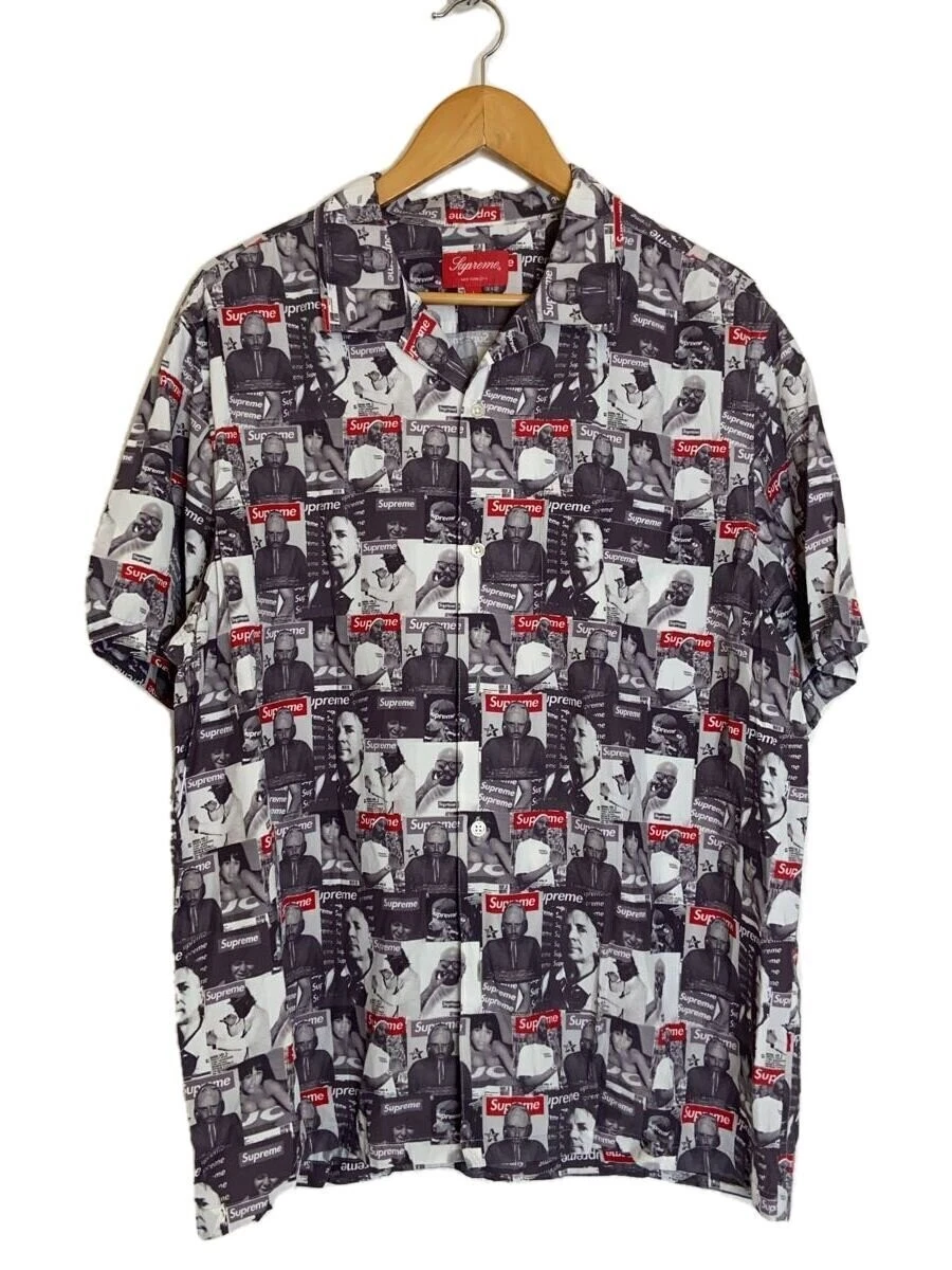 Chemise Supreme Magazine S/S / manches courtes L coton gris motif intégral
