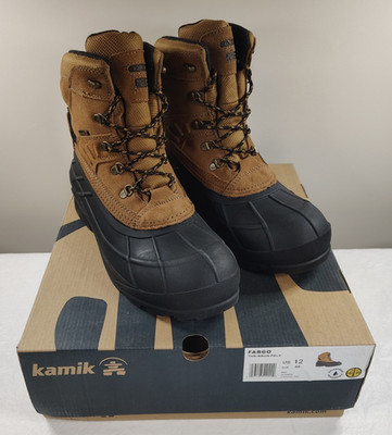 Kamik Fargo Men's 12 Waterproof Winter Snow Boots Tan Suede Insulated NIB