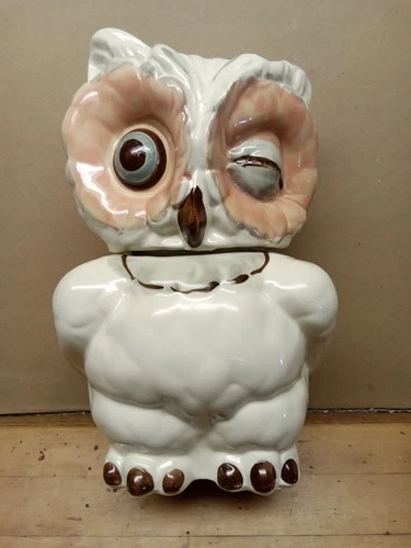 VTG 1940's Original Shawnee Pottery Winking Owl Cookie Jar USA Great Condition